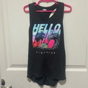 Old Navy Black Tank with Vibrant Graphic